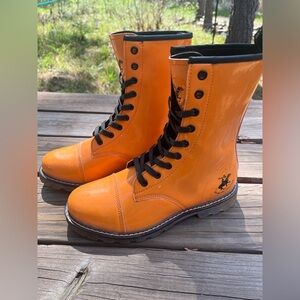 Beverly Hills Polo Club Orange Lace Up Women's Boots ***FLAWED*** Size 9